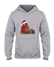 Load image into Gallery viewer, Cute Horse With Santa Hat Lovely Christmas Tree Gift For Horse Lovers Hoodie

