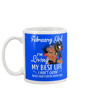 Load image into Gallery viewer, Betty Boop February Girl Living My Best Life Birthday Meaningful Gift Mug
