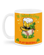 Load image into Gallery viewer, Baseball Drink Beer Day St Patrick's Day Gift For Baseball Lovers Mug
