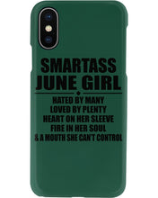 Load image into Gallery viewer, Birthday Gift For Smartass June GirlHeart On Her Sleeve Phone case
