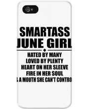 Load image into Gallery viewer, Birthday Gift For Smartass June GirlHeart On Her Sleeve Phone case
