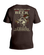 Load image into Gallery viewer, 8th Day God Created Beer To Prevent The Us Marine Guys V-Neck
