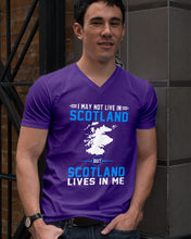 Load image into Gallery viewer, I May Not Live In Scotland But Scotland Lives In Me Custom Design Guys V-Neck
