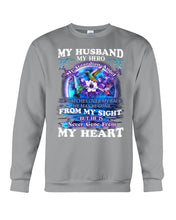 Load image into Gallery viewer, Hummingbird My Husband My Guardian Angel Gift For Angel Husband Sweatshirt
