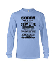 Load image into Gallery viewer, Gift For Husband Taken By An August Sexy Wife Who Happens To Cuss A Lot Unisex Long Sleeve
