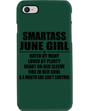 Load image into Gallery viewer, Birthday Gift For Smartass June GirlHeart On Her Sleeve Phone case

