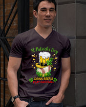 Load image into Gallery viewer, Baseball Drink Beer Day St Patrick's Day Gift For Baseball Lovers Guys V-Neck
