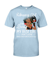 Load image into Gallery viewer, Betty Boop February Girl Living My Best Life Birthday Meaningful Gift Guys Tee
