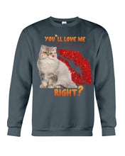 Load image into Gallery viewer, Cat With Red Lips You'll Love Me Forever Gift For Cat Lovers Sweatshirt

