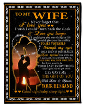 Load image into Gallery viewer, Husband Gift For Wife Never Forget That I Love You Fleece Blanket
