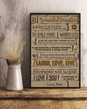 Load image into Gallery viewer, Gift For Daughter A Great Day To Smile More Worry Less Vertical Poster
