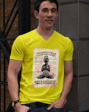 Load image into Gallery viewer, I'm Mostly Peace Love And Light Yoga Gift For Yoga Lovers Guys V-Neck
