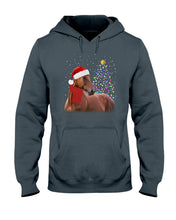 Load image into Gallery viewer, Cute Horse With Santa Hat Lovely Christmas Tree Gift For Horse Lovers Hoodie
