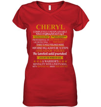 Load image into Gallery viewer, Cheryl Custom Name Gift A Warrior's Mentality With A Poet's Soul Ladies V-Neck
