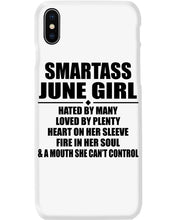 Load image into Gallery viewer, Birthday Gift For Smartass June GirlHeart On Her Sleeve Phone case
