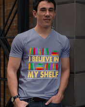 Load image into Gallery viewer, I Believe In My Shelf Trending For Book Lovers Guys V-Neck
