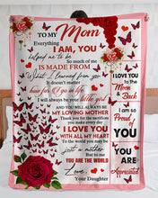 Load image into Gallery viewer, Dark Pink Rose Love You With All My Heart Daughter Gift For Mom Sherpa Blanket
