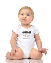 Load image into Gallery viewer, Australian  Girl My Face Definitely Will Say It For Personalized Nation Gift Baby Onesie
