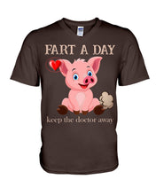 Load image into Gallery viewer, Fart A Day Keep The Doctor Away Gift For Pig Lovers Guys V-Neck
