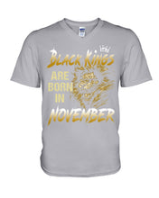 Load image into Gallery viewer, Black Kings Are Born In   November   Trending For Birthday Gift Guys V-Neck
