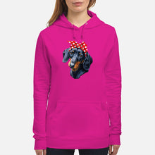 Load image into Gallery viewer, Dachshund Mom With Polka Dots Hair Red Bow Gift For Dog Lovers Hoodie
