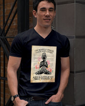 Load image into Gallery viewer, I'm Mostly Peace Love And Light Yoga Gift For Yoga Lovers Guys V-Neck
