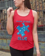 Load image into Gallery viewer, In April We Wear Blue Autism Awareness Special Custom Design Ladies Flowy Tank
