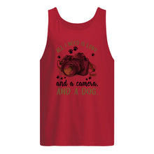 Load image into Gallery viewer, All I Need IS Love And A Camera And A Dog Gift For Dog Lovers Unisex Tank Top
