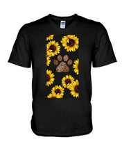 Load image into Gallery viewer, Dog Paw Sunflower  Special Custom Design For Dog Lovers Guys V-Neck
