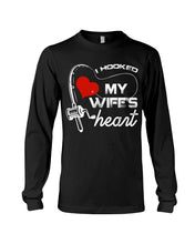Load image into Gallery viewer, I Hooked My Wifes Heart Gift For Fishing Lovers Unisex Long Sleeve
