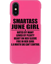 Load image into Gallery viewer, Birthday Gift For Smartass June GirlHeart On Her Sleeve Phone case
