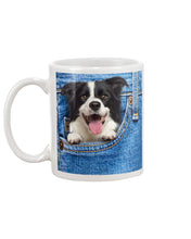 Load image into Gallery viewer, Border Collie In Denim Pocket Gift For Dog Lovers Mug
