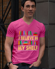 Load image into Gallery viewer, I Believe In My Shelf Trending For Book Lovers Guys V-Neck
