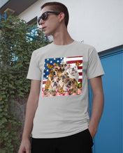 Load image into Gallery viewer, Bull Dogs USA Flag And Butterfly Pattern Gift For Dog Lovers Guys Tee
