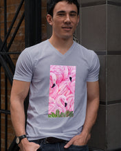 Load image into Gallery viewer, Beautiful Flamingo And Feather Gift For Flamingo Lovers Guys V-Neck
