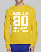 Load image into Gallery viewer, Fabrique En 80 40 Ans D'Excellence Custom Design Gift For Friends Unisex Long Sleeve
