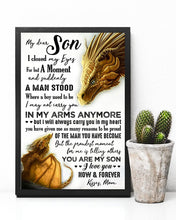 Load image into Gallery viewer, Dragon   Gift For Son Always Carry You In My Heart Custom Design Vertical Poster
