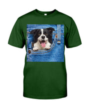 Load image into Gallery viewer, Border Collie In Denim Pocket Gift For Dog Lovers Guys Tee
