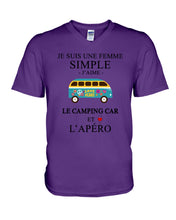 Load image into Gallery viewer, Je Suis Une Femme Simple J'aime Le Camping Car Et L'apero Guys V-Neck
