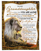 Load image into Gallery viewer, Lion You Are Braver Than You Believe Grandpa Gift For Granddaughter Fleece Blanket
