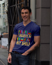 Load image into Gallery viewer, I Believe In My Shelf Trending For Book Lovers Guys V-Neck
