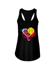 Load image into Gallery viewer, Lovely Phone Case My Heart Is On Field Gift For Softball Lovers Ladies Flowy Tank
