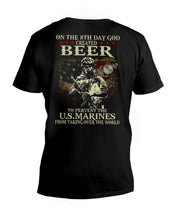 Load image into Gallery viewer, 8th Day God Created Beer To Prevent The Us Marine Guys V-Neck
