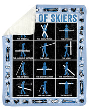Load image into Gallery viewer, Amazing Birthday Gift Types Of Skiers Fleece Blanket Sherpa Blanket
