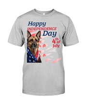 Load image into Gallery viewer, German Shepherd Happy Independence Day 4th Of July Gift For Dog Lovers Guys Tee
