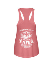 Load image into Gallery viewer, Je Suis Né El En   Jarvier   Enfer Le Diable N Aime Pas Birthday Gift Ladies Flowy Tank
