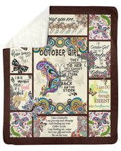 Load image into Gallery viewer, Like A Butterfly I Am Growing And Changing Gift For October Girl Sherpa Blanket
