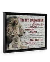 Load image into Gallery viewer, I Love You Forever And Always Dad Gift For Daughter Lion Framed Matte Canvas
