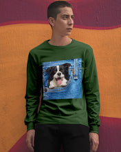 Load image into Gallery viewer, Border Collie In Denim Pocket Gift For Dog Lovers Unisex Long Sleeve
