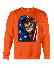 Load image into Gallery viewer, Lovely Tote Bag Cat In American Flag Gift For Cat Lovers Sweatshirt
